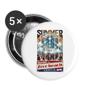 Croatia Croatia Hrvatska travel summer zrce pag - Buttons large 2.2''/56 mm (5-pack) - white - Front