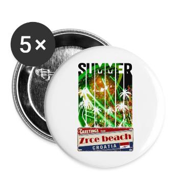 Kroatien Kroatien Hrvatska Reisen Sommer zrce pag - Buttons groß 56 mm (5er Pack) - Weiß - Vorne