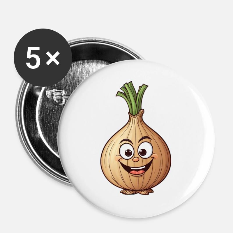 Cartoon onion perfect gift - Buttons large 2.2''/56 mm (5-pack) - white