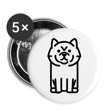 Chien - Lot de 5 grands badges (56 mm) - blanc - Devant