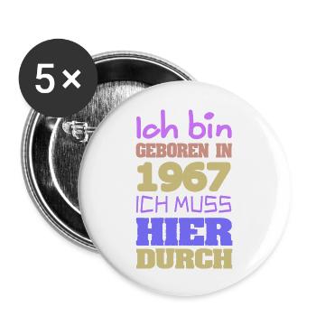 1967 - Buttons groß 56 mm (5er Pack) - Weiß - Vorne