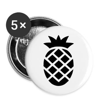 Ananas - Lot de 5 grands badges (56 mm) - blanc - Devant