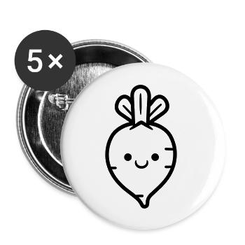 Carrot - Buttons large 2.2''/56 mm (5-pack) - white - Front