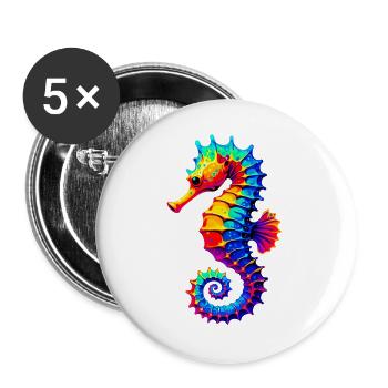 Seahorse - Buttons large 2.2''/56 mm (5-pack) - white - Front