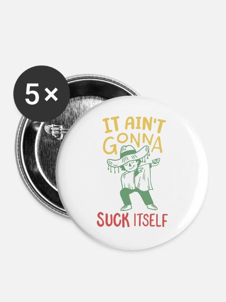 Cinco de Mayo Dabbing Mexikaner - Buttons groß 56 mm (5er Pack) - Weiß