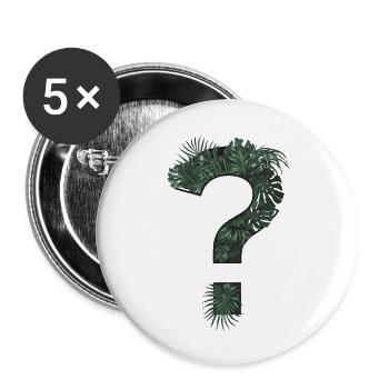 Question mark tropical plants - Buttons large 2.2''/56 mm (5-pack) - white - Front