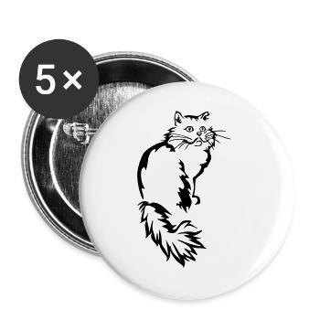 Persan - Chat persan - Lot de 5 grands badges (56 mm) - blanc - Devant