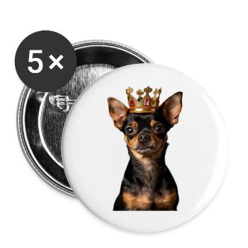 Chihuahua - Lot de 5 grands badges (56 mm) - blanc - Devant