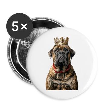 Dogue anglais - Lot de 5 grands badges (56 mm) - blanc - Devant
