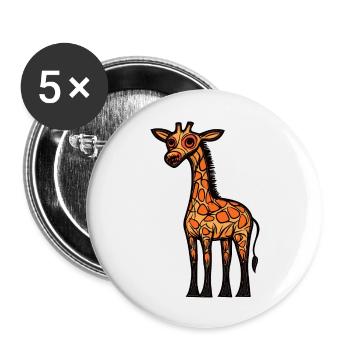 Giraffe Halloween Tier - Buttons groß 56 mm (5er Pack) - Weiß - Vorne