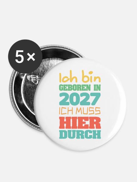 in 2027 - Buttons groß 56 mm (5er Pack) - Weiß