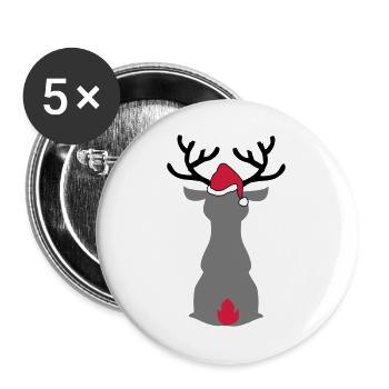 Orignal avec chapeau de Noël - Lot de 5 grands badges (56 mm) - blanc - Devant