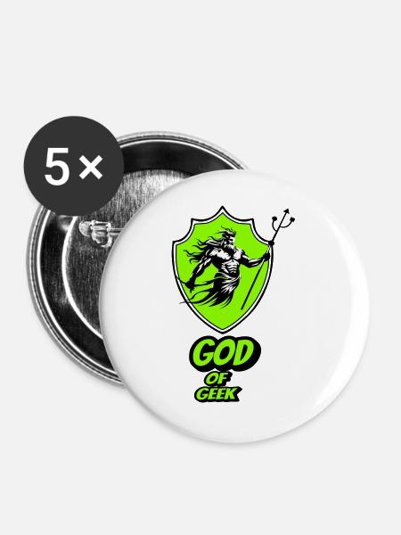 Gott des Geeks - Buttons groß 56 mm (5er Pack) - Weiß
