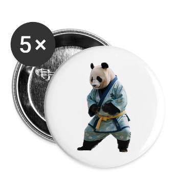 Sportlicher Panda - Buttons groß 56 mm (5er Pack) - Weiß - Vorne