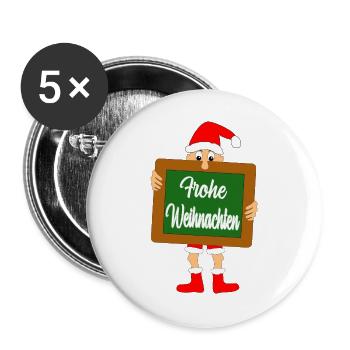 Christmas - Buttons large 2.2''/56 mm (5-pack) - white - Front