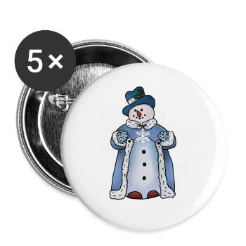 feiner Schneemann - Buttons groß 56 mm (5er Pack) - Weiß - Vorne