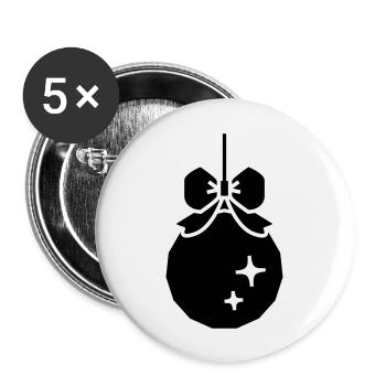 Boule décorative de Noël - Lot de 5 grands badges (56 mm) - blanc - Devant