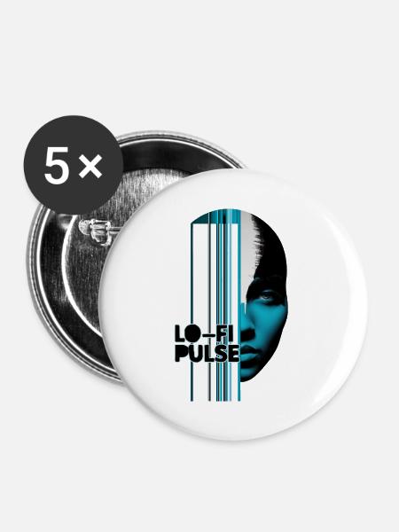 Lo Fi Puls - Buttons groß 56 mm (5er Pack) - Weiß