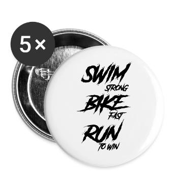 Triathlon Course à pied Natation Cyclisme - Lot de 5 grands badges (56 mm) - blanc - Devant