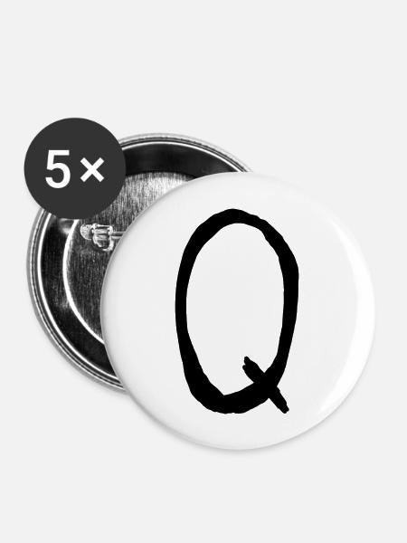 Buchstaben Q - Buttons groß 56 mm (5er Pack) - Weiß