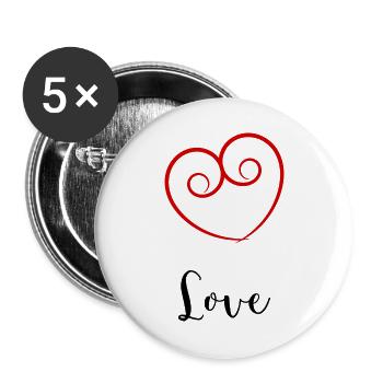 CŒUR. PAPA. MAMAN. NOEL. NOËL. EVJF. BEBE. ENFANT. - Lot de 5 grands badges (56 mm) - blanc - Devant