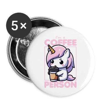 Je suis une licorne de café - Lot de 5 grands badges (56 mm) - blanc - Devant