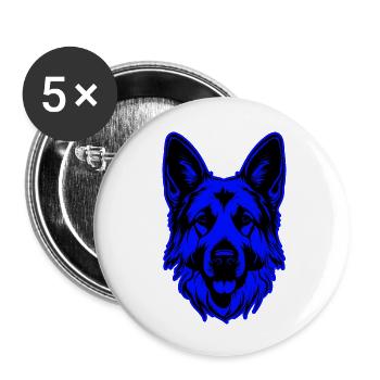 German Shepherd Dog Animal Portrait - Buttons large 2.2''/56 mm (5-pack) - white - Front