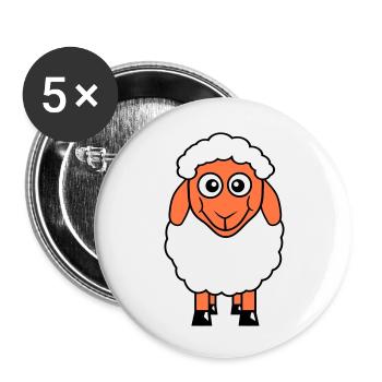 mouton bébé se tient mignon mignon agneau enfant cool bande dessinée - Lot de 5 grands badges (56 mm) - blanc - Devant