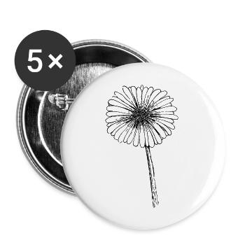 Tag des Gänseblümchens - Buttons groß 56 mm (5er Pack) - Weiß - Vorne