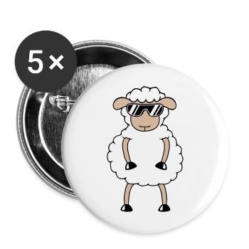 Sheep Sunglasses Party Sheep Lamb Cute Cool - Buttons large 2.2''/56 mm (5-pack) - white - Front