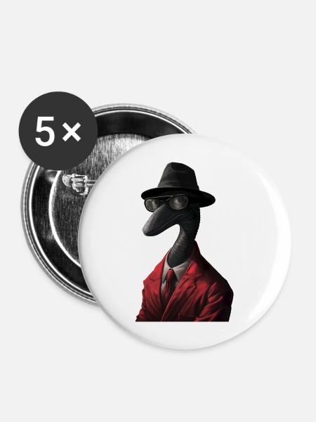 Wurm - Buttons groß 56 mm (5er Pack) - Weiß