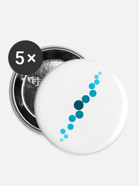 Blaue Blasen - Buttons groß 56 mm (5er Pack) - Weiß