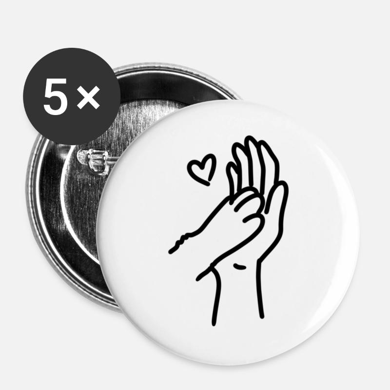Dog love - Buttons large 2.2''/56 mm (5-pack) - white