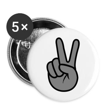Main de la Paix - Lot de 5 grands badges (56 mm) - blanc - Devant