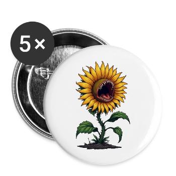 Tournesol monstre - Lot de 5 grands badges (56 mm) - blanc - Devant