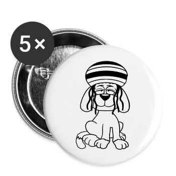 Dog Reggae Dreadlocks Hat Chill Relaxed Cool - Buttons large 2.2''/56 mm (5-pack) - white - Front