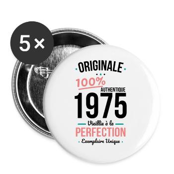 50 Jahre Jubiläum - Original 1975 - Buttons groß 56 mm (5er Pack) - Weiß - Vorne