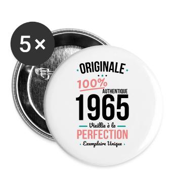 60th Anniversary - Original 1965 - Buttons large 2.2''/56 mm (5-pack) - white - Front