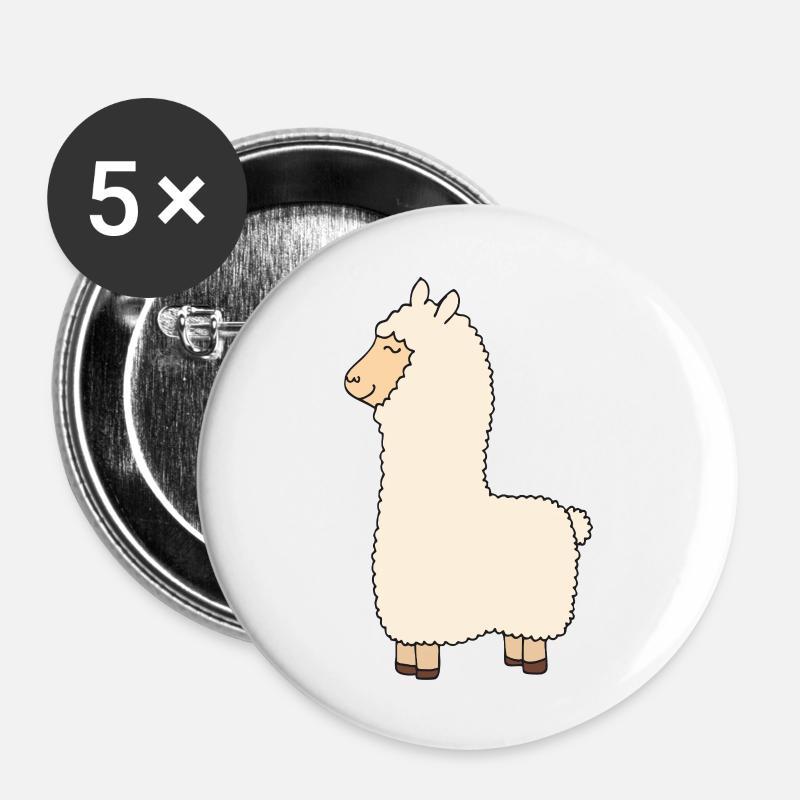 lama - Buttons groß 56 mm (5er Pack) - Weiß