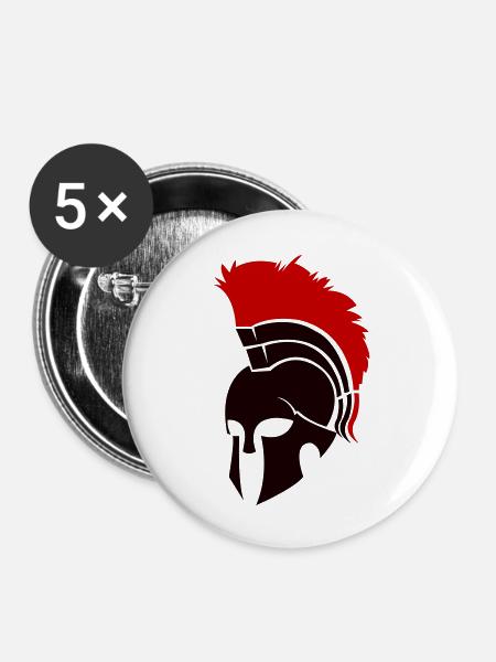 sparta helm - Buttons groß 56 mm (5er Pack) - Weiß