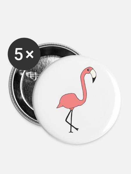 Flamingo - Buttons large 2.2''/56 mm (5-pack) - white