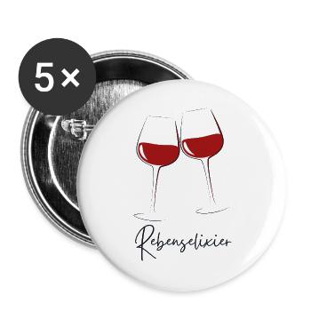 Rebenselixier - Buttons groß 56 mm (5er Pack) - Weiß - Vorne