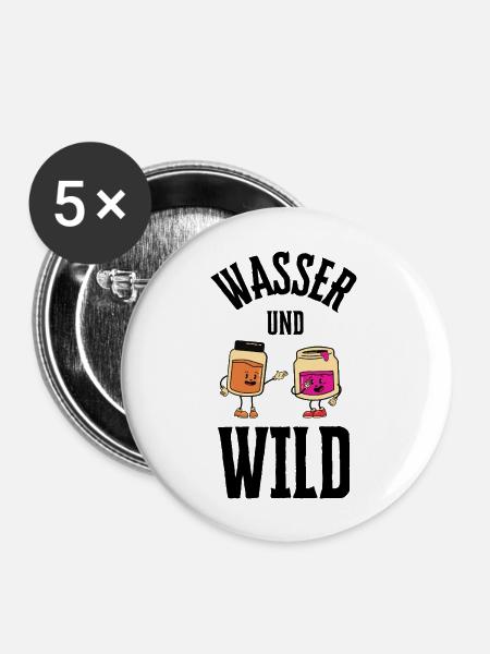 Wasser und Wildnis - Buttons groß 56 mm (5er Pack) - Weiß