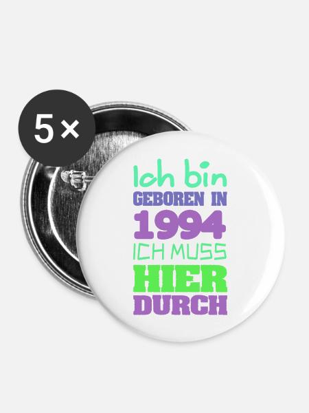 1994 - Buttons groß 56 mm (5er Pack) - Weiß