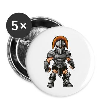 Spartaner Gladiator - Buttons groß 56 mm (5er Pack) - Weiß - Vorne