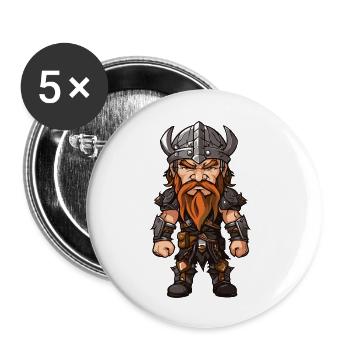 Viking Warrior Odin - Buttons large 2.2''/56 mm (5-pack) - white - Front