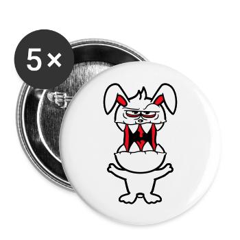 Bunny Monster Evil Cool Halloween Horror - Buttons large 2.2''/56 mm (5-pack) - white - Front