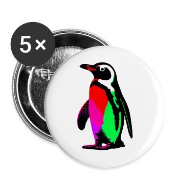 Penguin - Buttons large 2.2''/56 mm (5-pack) - white - Front