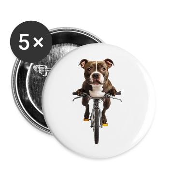 Staffordshire Bullterrier - Buttons groß 56 mm (5er Pack) - Weiß - Vorne