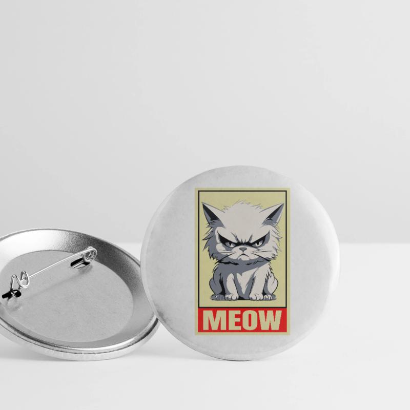 Cat Meow Grumpy Grumpy Grumpy Funny Buttons large 2.2''/56 mm (5-pack)